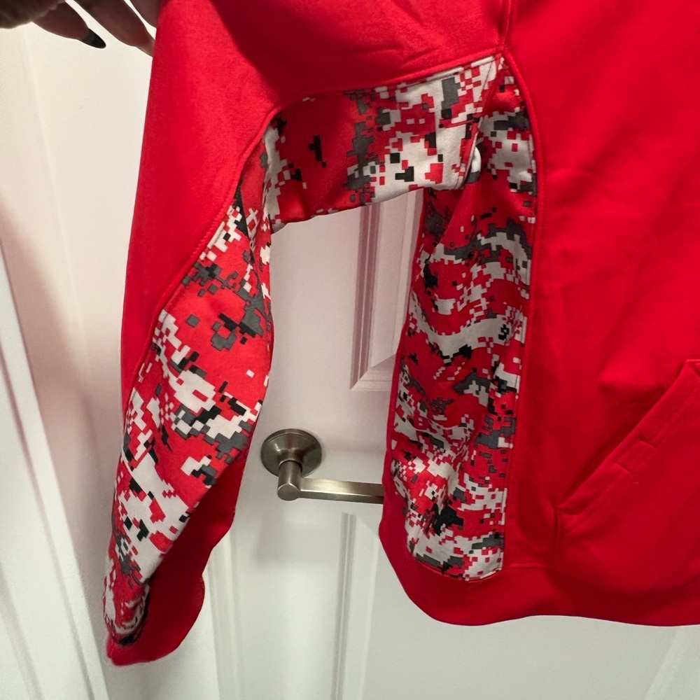 Red, Grey and Black Badger Sport Hoodie for Men - Picture 7 of 7
